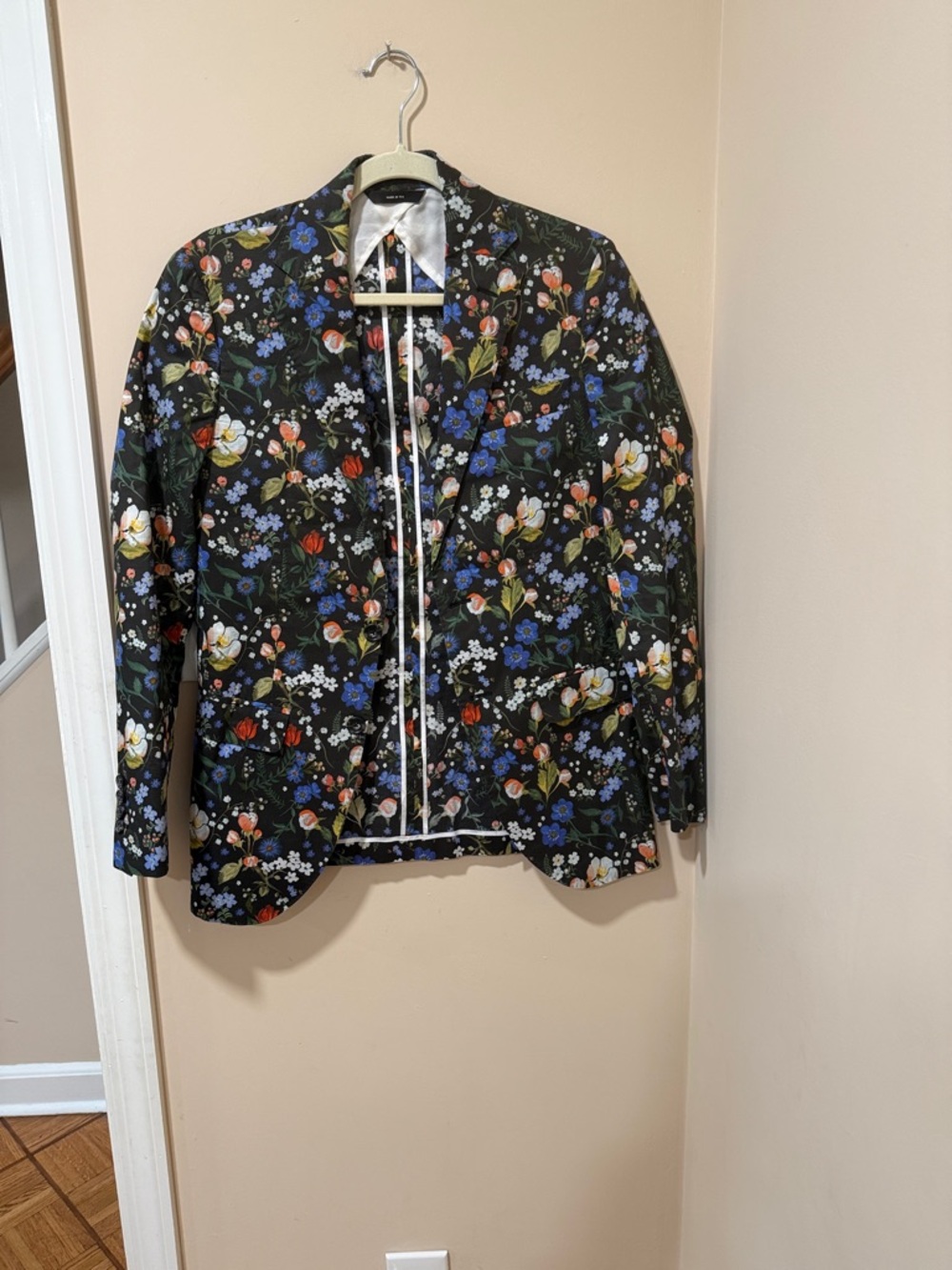 R13 Black Floral Printed Women's Blazer